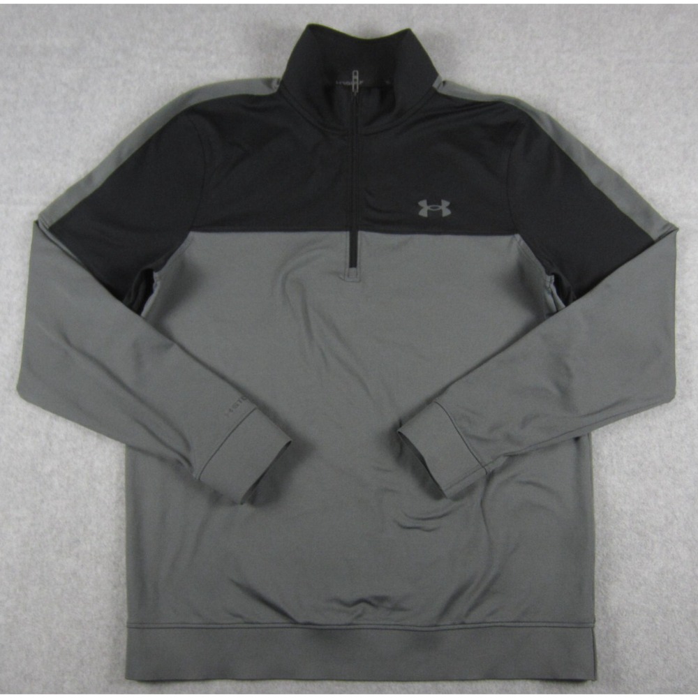 Under Armour Storm 1/4 Zip Pullover Mens S Gray Black Golf Sweater Fleece Jacket